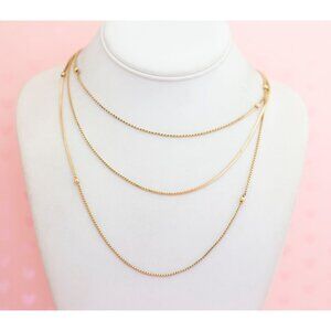 Vintage Gold Tone Stylish Chains Elegant Multi Strand Necklace by Monet - X18